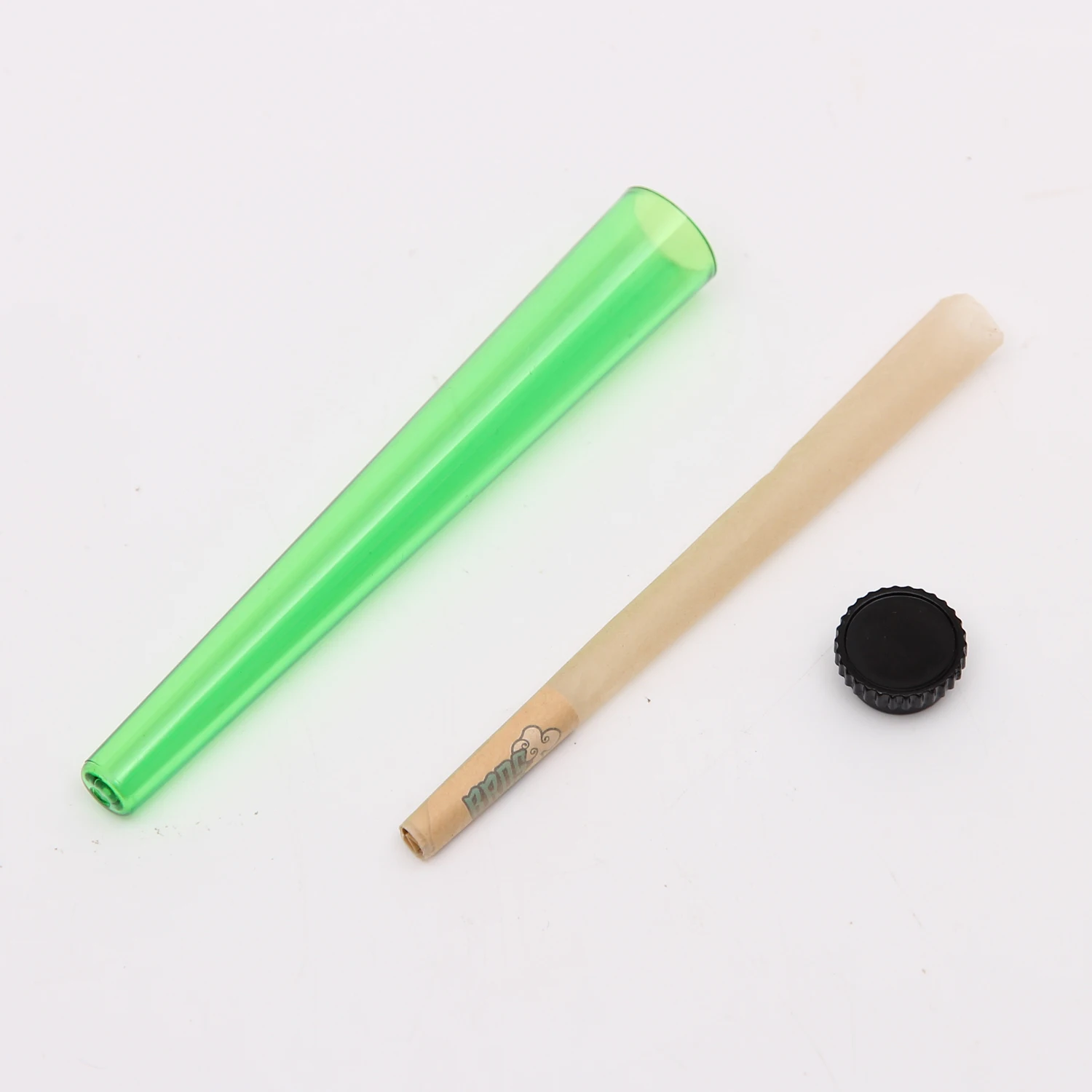green custom logo bros plastic cone packing colorful rolled cone