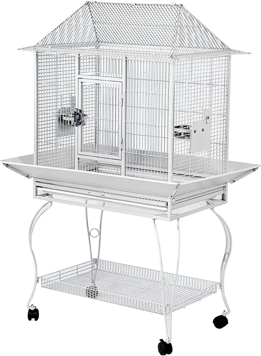 Large parrot cage aviary with wheels removable mounting metal cage