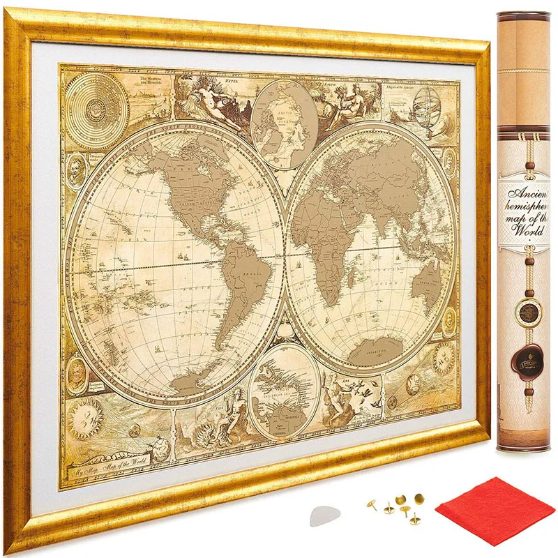 High Quality Precision 250g Coated Paper scratch world map gift