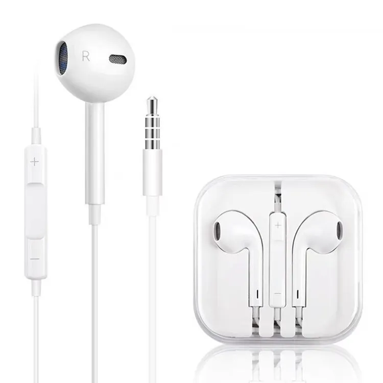 High quality Earphone for iphone 6 5 Headphones 3.5mm Wired control Headset Remote Earphone Mic for iphone 6s in ear Headphone