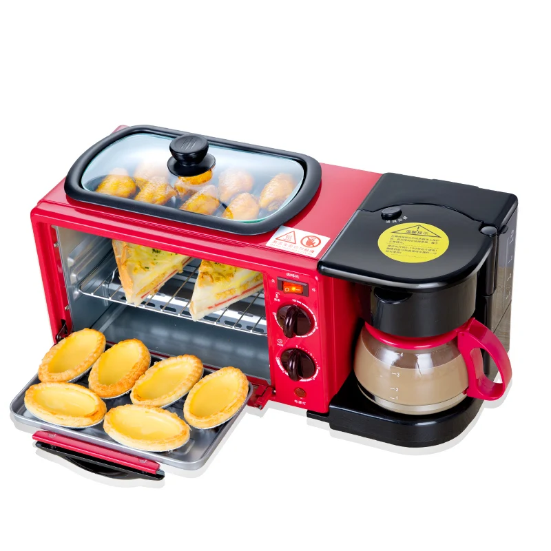  Multifunction 3 in 1 Breakfast Toaster oven fryer Coffee Maker breakfast machin FOR