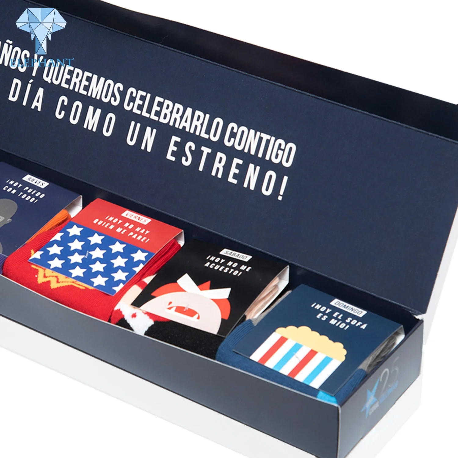 Packaging Gift Custom Christmas Mailer Corrugated Paper Rectangle Socks Box