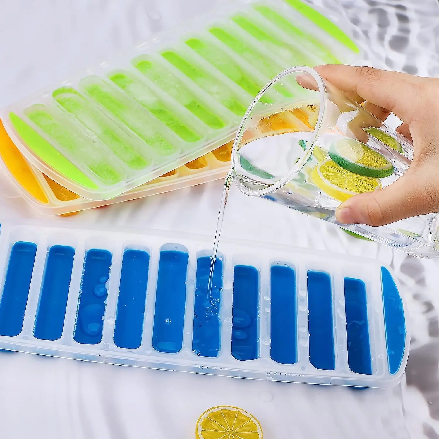 Perfect Ice Cube Sticks Molds for Small Mouth Sport Water Bottles, Bottled Soda, Ice Tube Making Trays