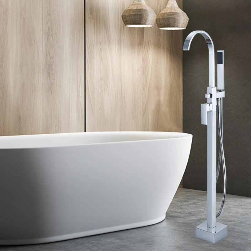 freestanding Bathtub Shower Faucets floor tub standing bath showers bathroom Water taps Shower Mixer Tap bathtub faucet set