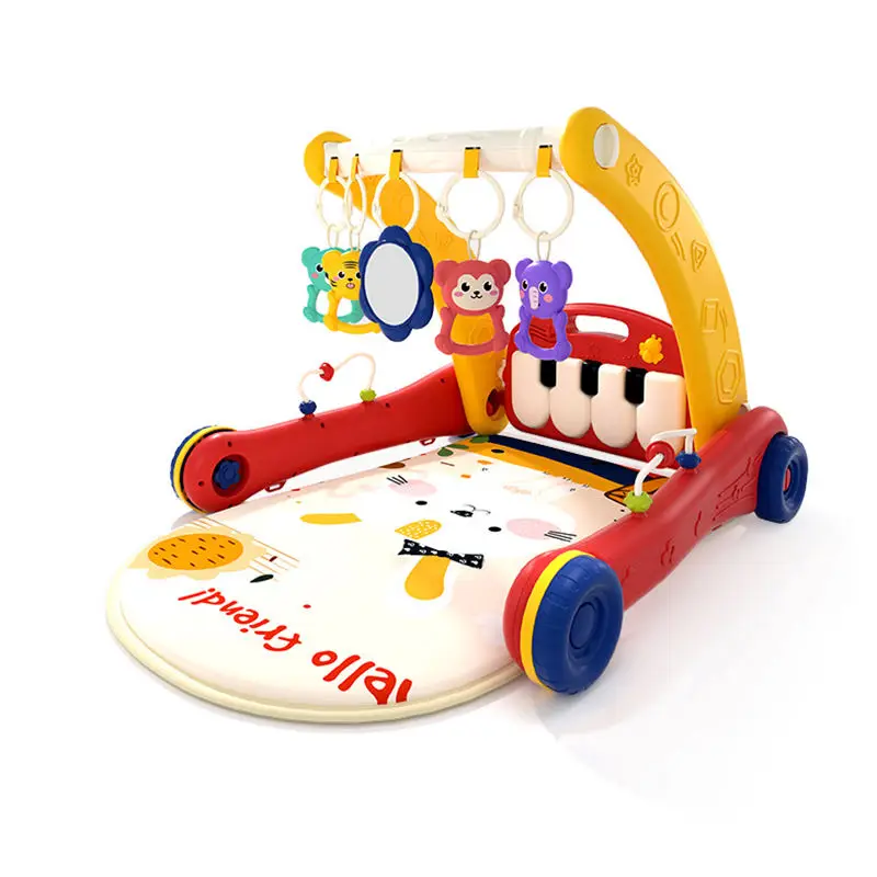 2 In 1 Baby Play Mat Baby Gym Infant Activity Play Mat Tummy Time Mat Lying Sit Stand Baby Learning Walker