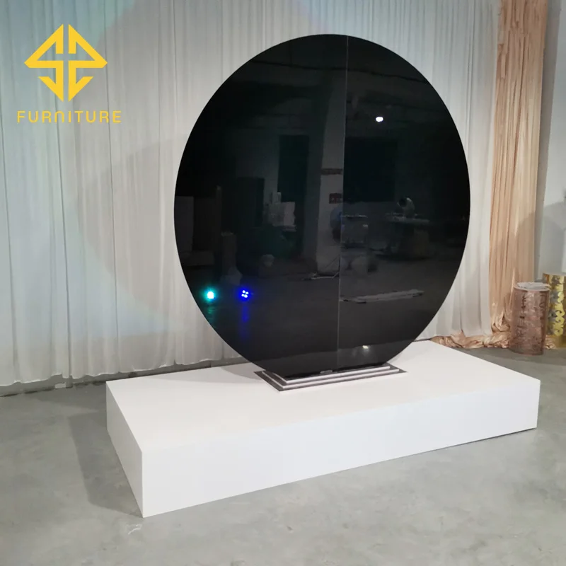 2021 Hot Sale Luxury Mirror Round PVC Wedding Banquet Background Foshan Factory Wholesale