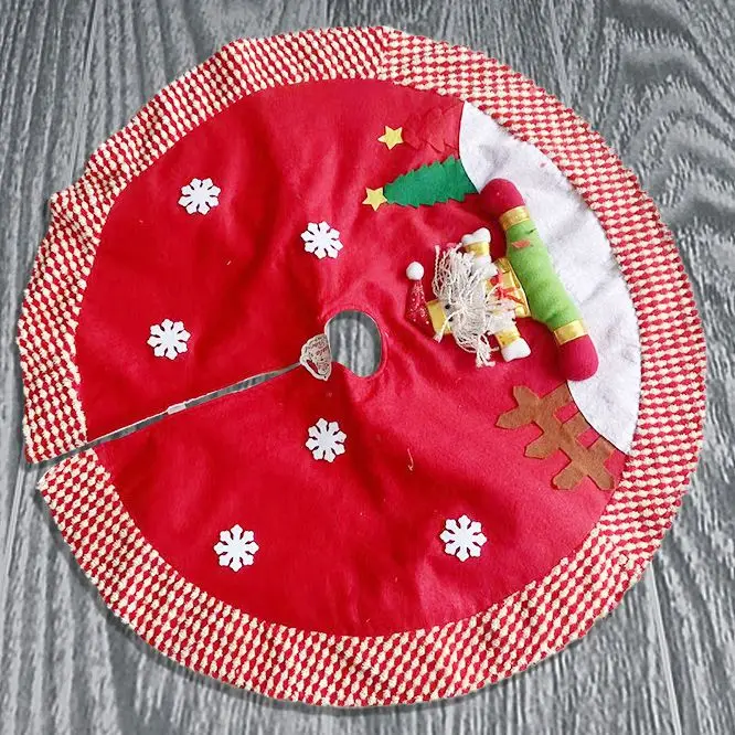 Wholesale Party Xmas Solid White Ornament Party Christmas Tree Decoration Plush Tree Skirt Floor Mat