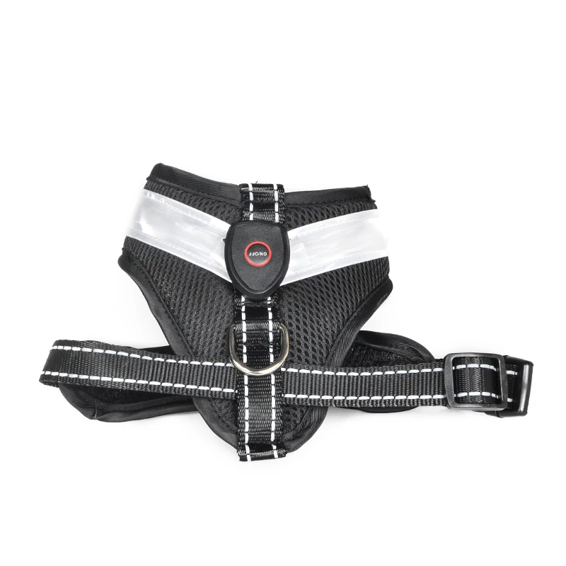Light Up Dog Harness USB Rechargeable Reflective Dog Vest Led Dog Harness with Comfortable Padded Suit