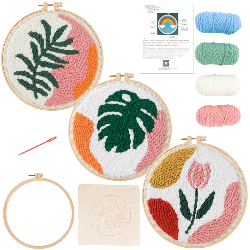 Simple Handmade European handicraft factory price embroidery kit diy craft punch needle set