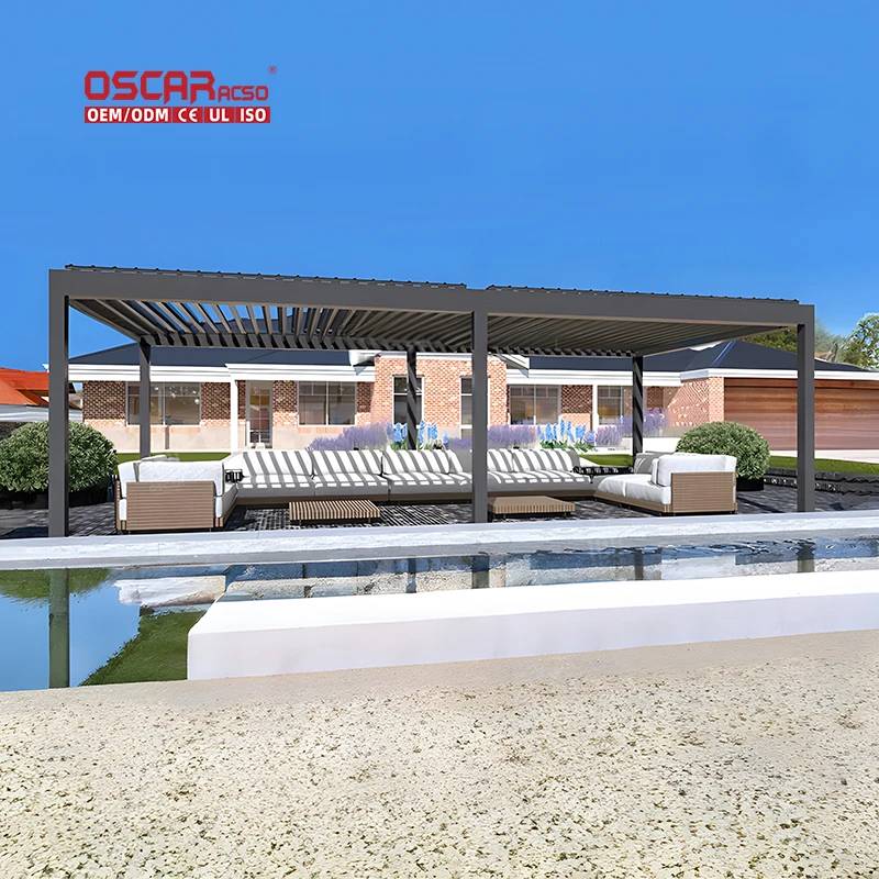 Antique 3X4 Mobile Gallery Electric Powered Shed Pavilion Low Price Dedicated to Aluminum Alloy Pergola