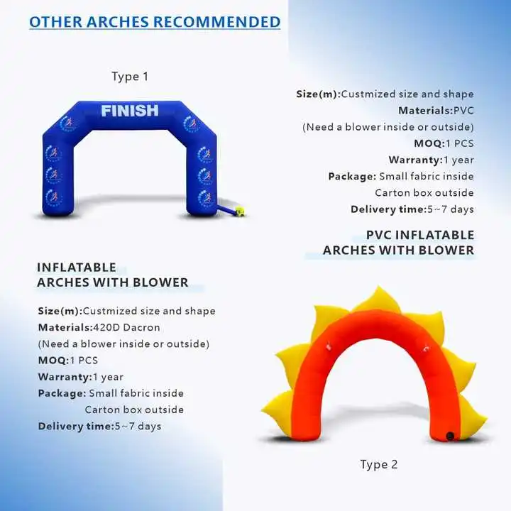 KCCE Outdoor Festival Marathon Race Arches Inflatable Advertising Welcome Gate Balloon Arch Event Entrance Arch With Air Blower