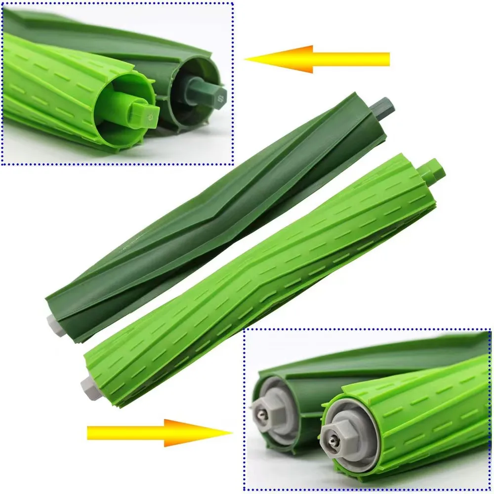 Replacement Parts for irobot Roombas i7 i4 E5 E6 E7 Series Vacuum Cleaner, Rubber Brushes HEPA Filters Edge-Sweeping Brushes