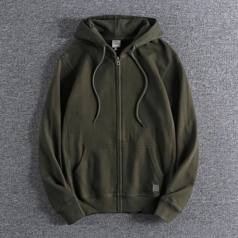 HG333H In Stock wholesale brown custom printing blank Plus size unisex cotton plain gym zip up hoodies zipper hoodie