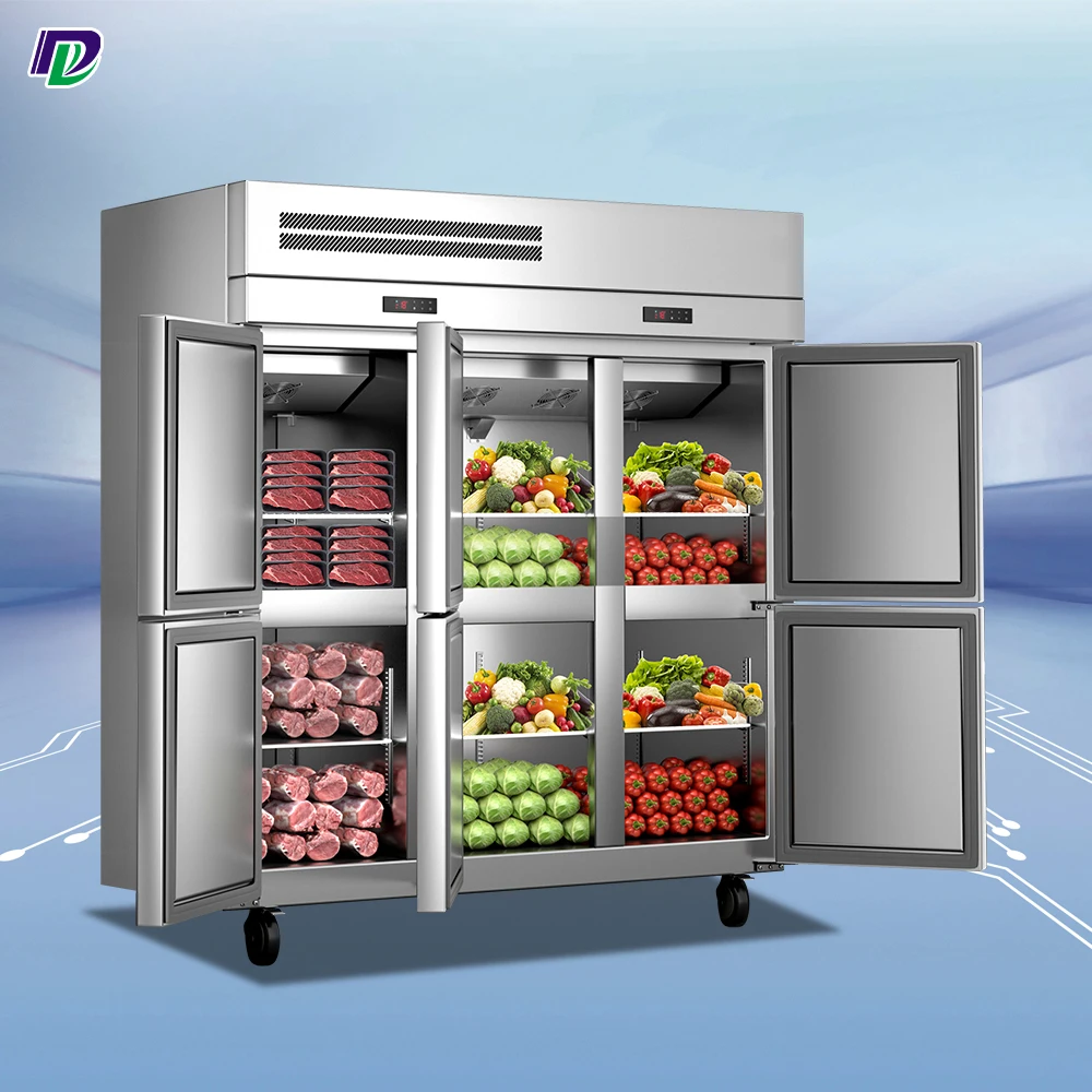 Dalin Hotel Kitchen Vertical 6 Door Fridge Dual-Temperature Commercial Freezer Refrigerator