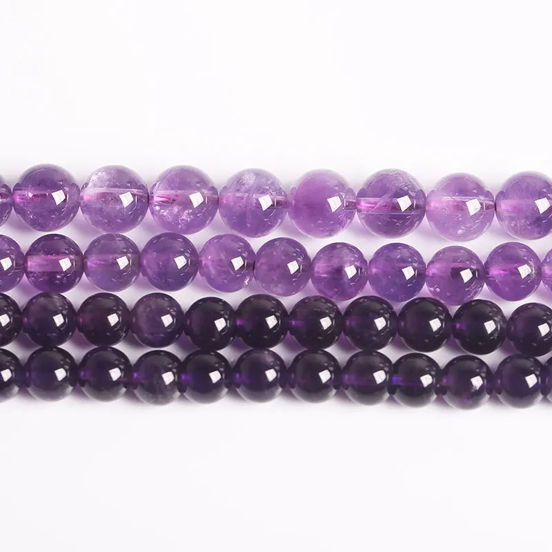High quality Amethyst beads Crystal round beads jewelry making natural real stone accessories products in stock wholesale