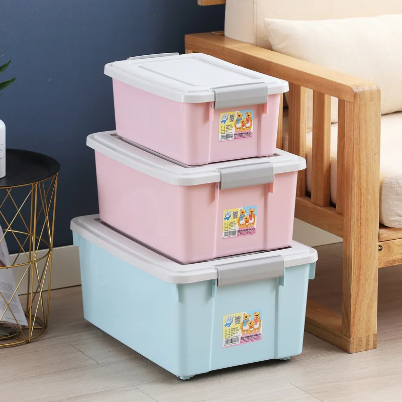 Colorful Plastic Storage Bin Multipurpose Storage Box For Food Clothes Sundries