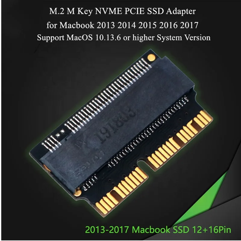 12 + 16 контактов M.2 NGFF PCI-E 4X AHCI NVME SSD плата адаптера для Macbooks Air A1465 A1466 Pro