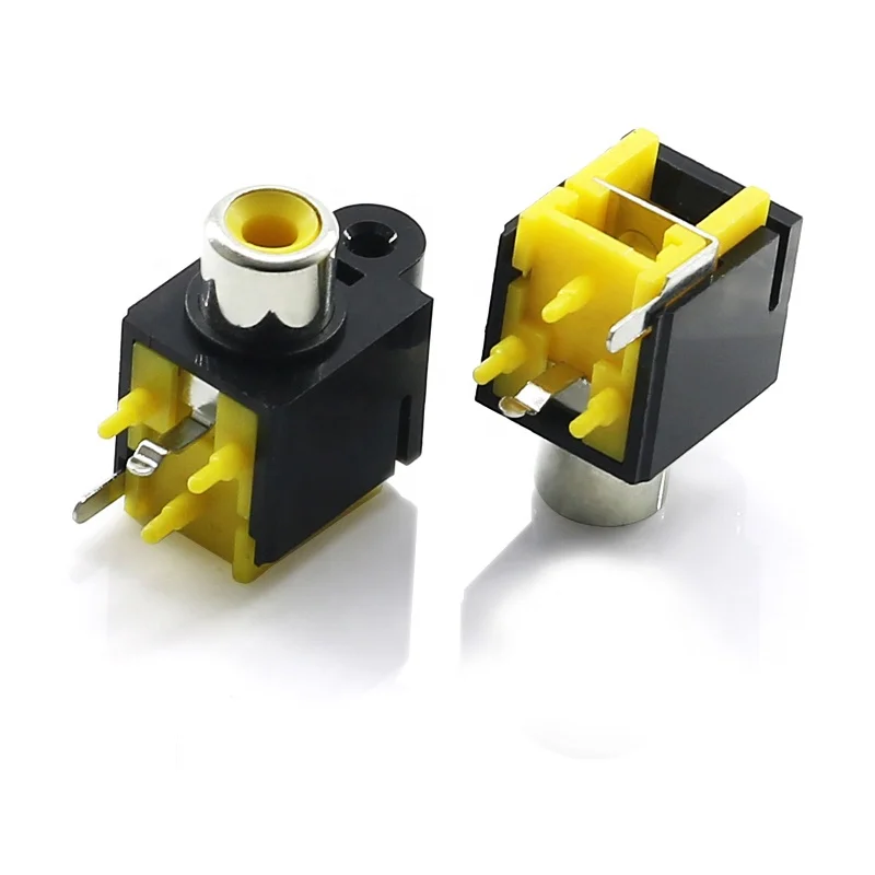 
2 pin Rca connector Female audio 90 degree right angle dip Rca Jack Socket 