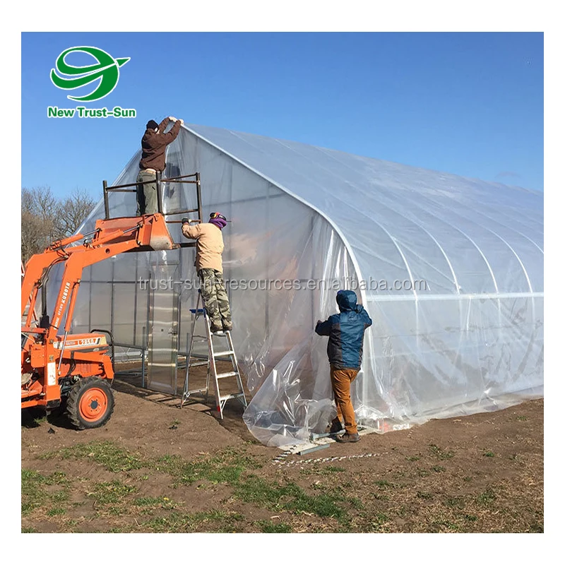 
Low Cost High Quality Tunnel Commercial Used Aquaponic Single-span Greenhouses 