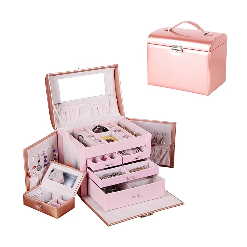 BMD новые идеи для продукта, шкатулка для ювелирных изделий 2021, лидер продаж, зеркальная шкатулка для ювелирных изделий Amazon-PU168h