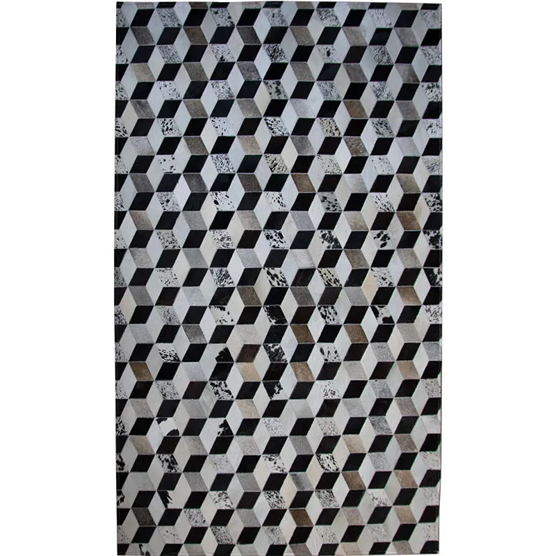 Imported patchwork cowhide 3d handmade classic living room bedroom carpet
