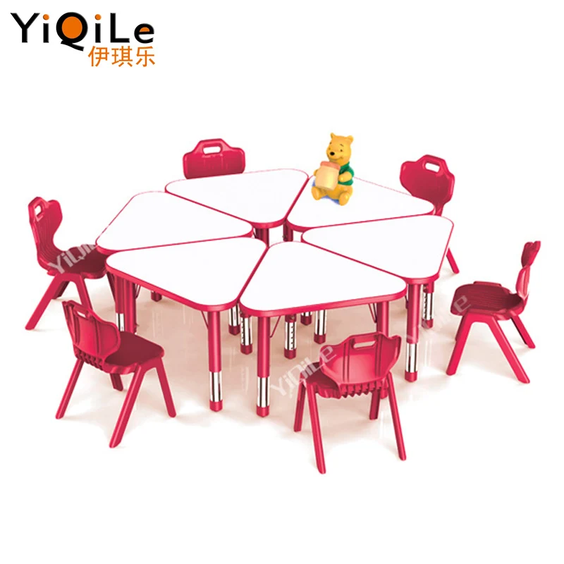 Высококачественная школьная мебель, подъемные комбинированные треугольные школьные столы, стулья для простых современных продуктов