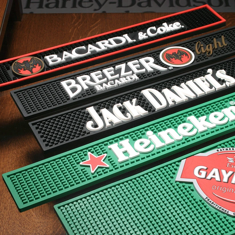 Индивидуальный логотип мягкий ПВХ с логотипом резиновый коврик для разливов Противоскользящий слива капельного рельса