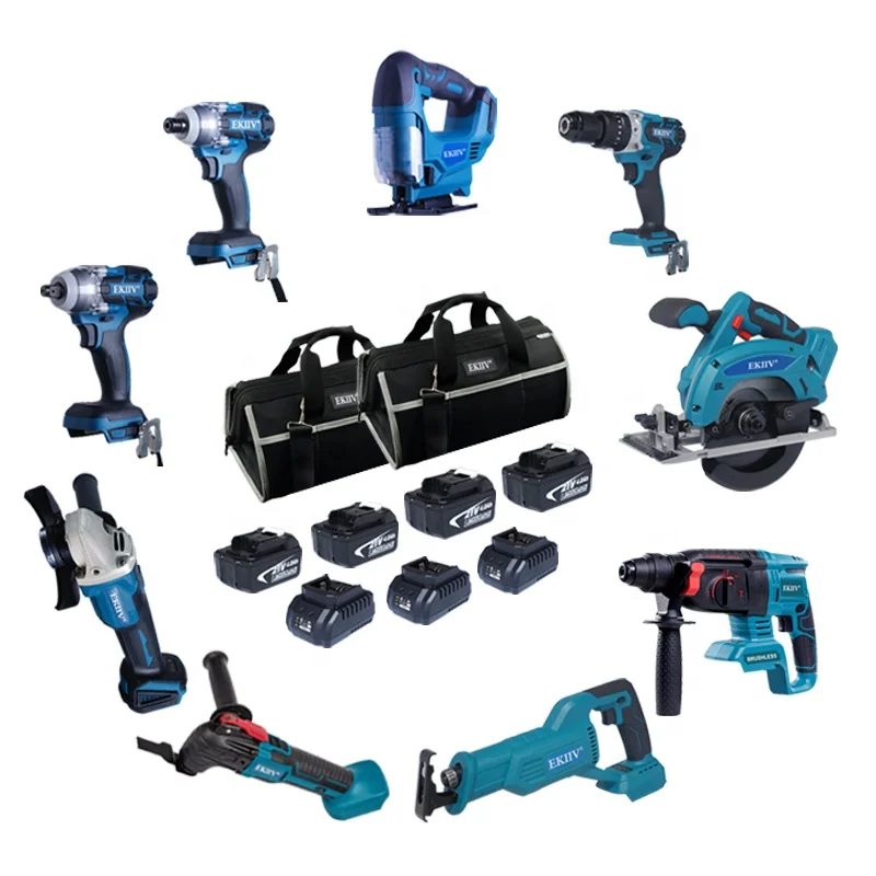NEW Original 20V Rechargeable Lithium Power Tools 20v max lithium ion cordless combo kits 9 Piece