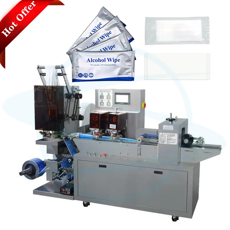 Full Auto tissue sachet packing single piece wet wi pe making machine