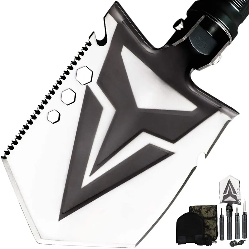 Shovel With Steel Handle Multi Outdoor Folding Camping Garden Shovels  Manganese Steel Tools