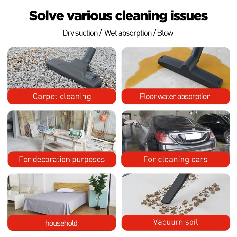 Hot sale 30L Best Selling Stainless Steel Tank Carpet Cleaner  Wet And Dry With HEPA Vacuum Cleaner