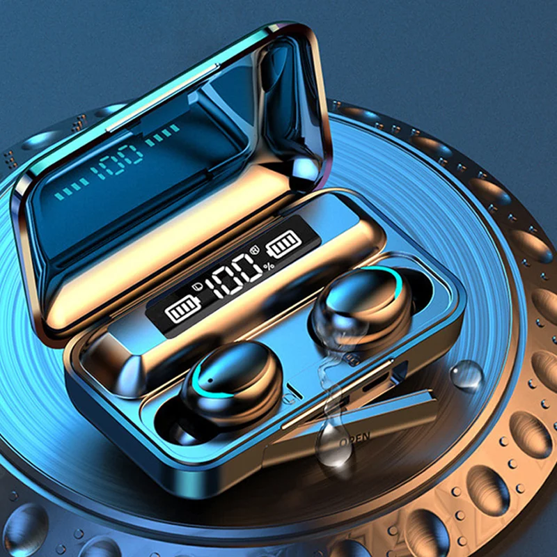 2021 best earbuds f9-5c earphone 8D hifi true auriculares f9 tws audifonos bt wireless earbuds tws with powerbank