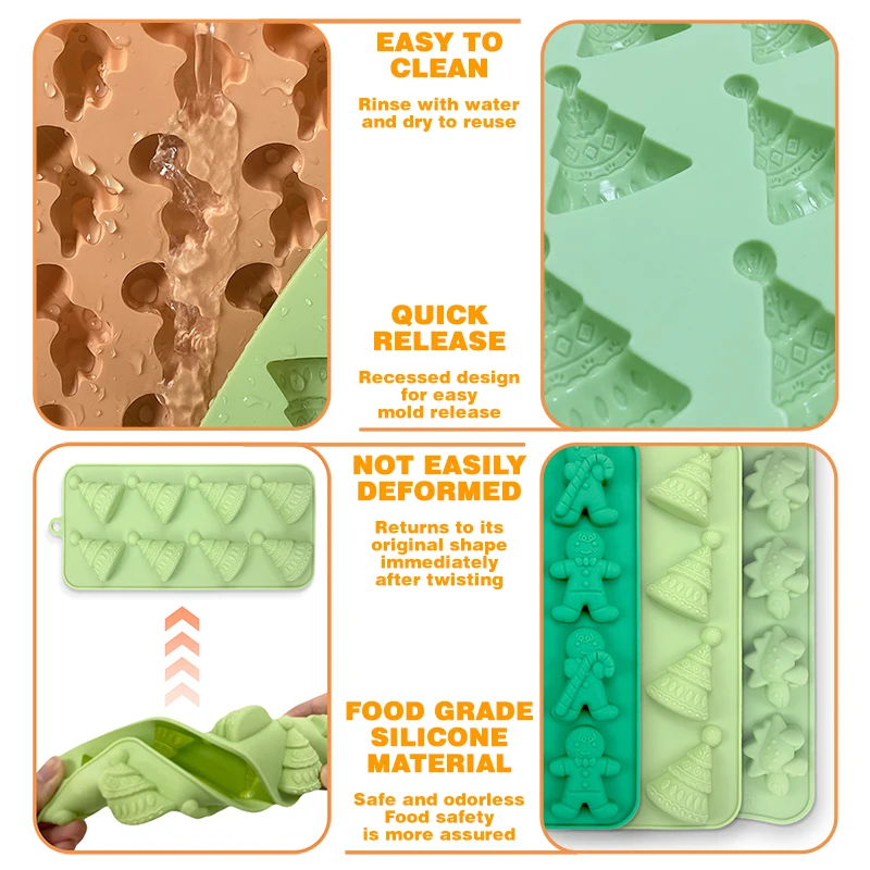 silicone Christmas Gingerbread Man Candy Mold Silicone Mold Cookie Chocolate Baking Cake Mould Christmas Biscuits Cookie