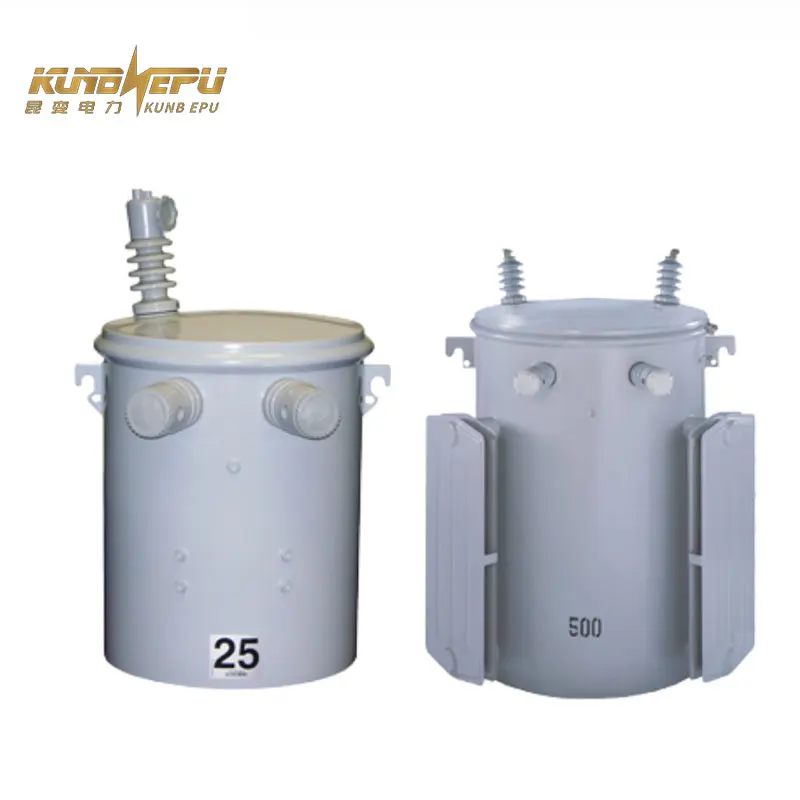 KUNB factory customized oil single phase transformer 110v to 220v mv&hv 37.5kva single phase pole mounted transformer