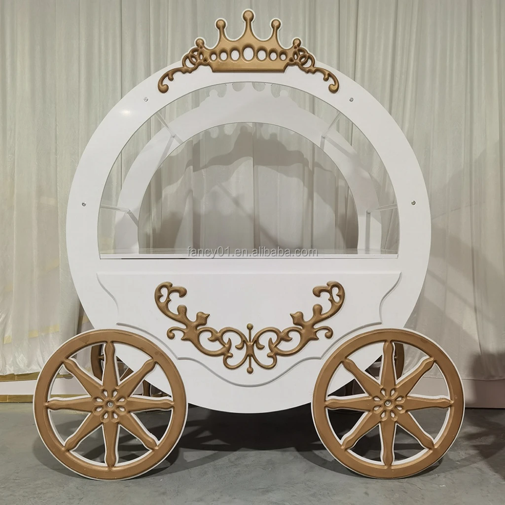 Pink Pumpkin Cart Cinderella Carriage Sweet Cart Baby Shower Candy Cart Gender Reveal Party