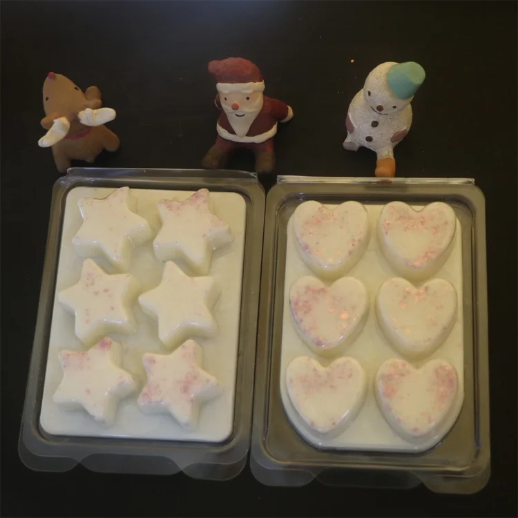 Hot sale 6 cavity wax melts clamshell blister packaging waxmelt verpakking