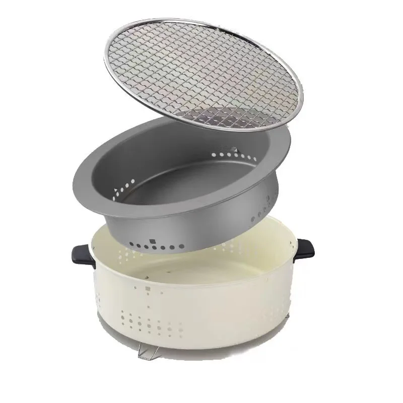 Home Courtyard Oven Indoor Tea Cooking Charcoal Fire Round Barbecue Oven Outdoor Carbon Fire Grill Patio Brazier Grill