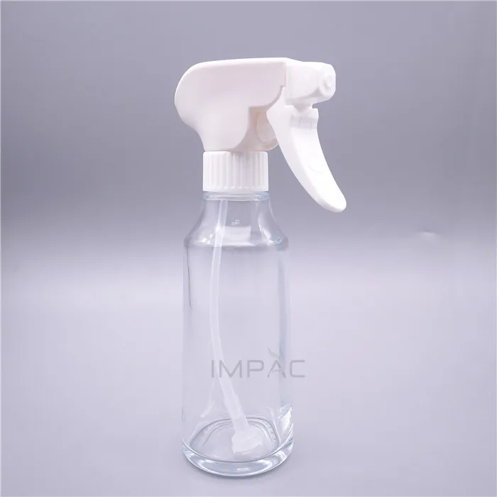round glass olive oil spray bottle for cooking oil 200ml with plastic trigger