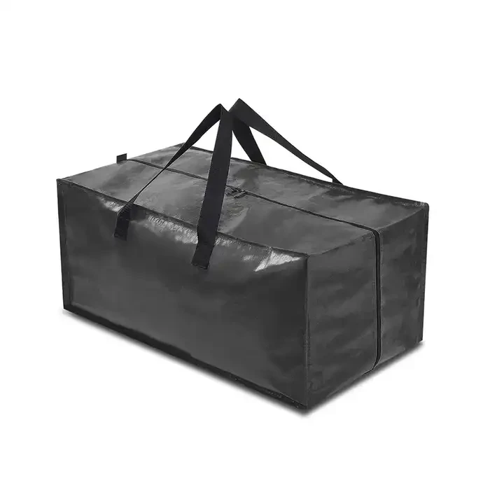 Custom Logo PP woven Recyclable Shopping Tote Wholesale Custom Logo Eco Friendly Tote Bag Heavy Storage Moving Zipper Bag