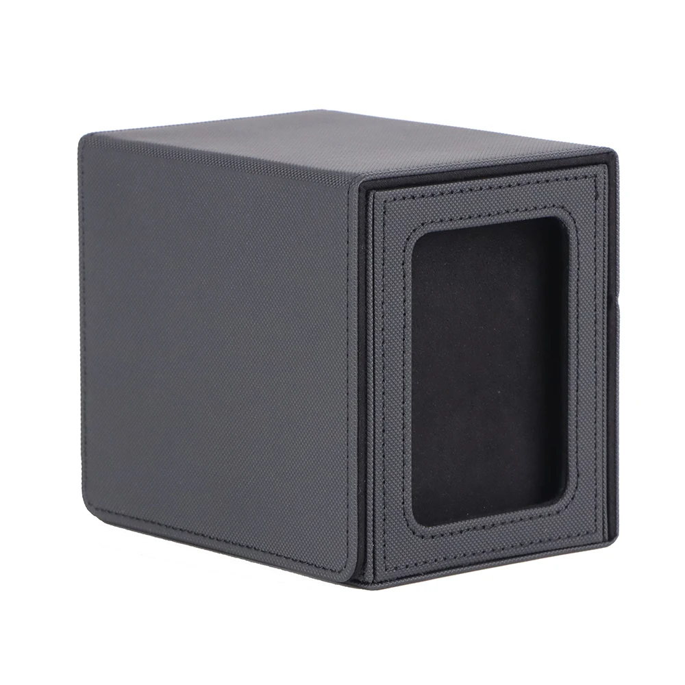 Custom Logo Pu Leather Deck Box Yugioh Trading Card Game with Acrylic Card Holder  Leather Deck Box