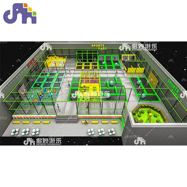 Domerry new design customized children soft play jumping trampoline kids amusement park fun trampoline park equipment