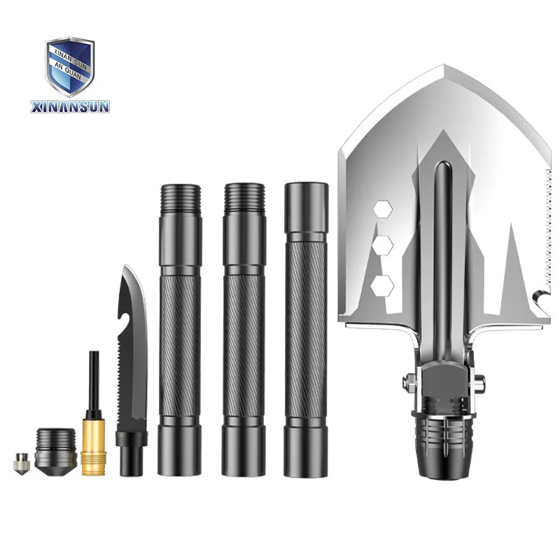 
black color portable multi-functional solider shovel with attack cone 