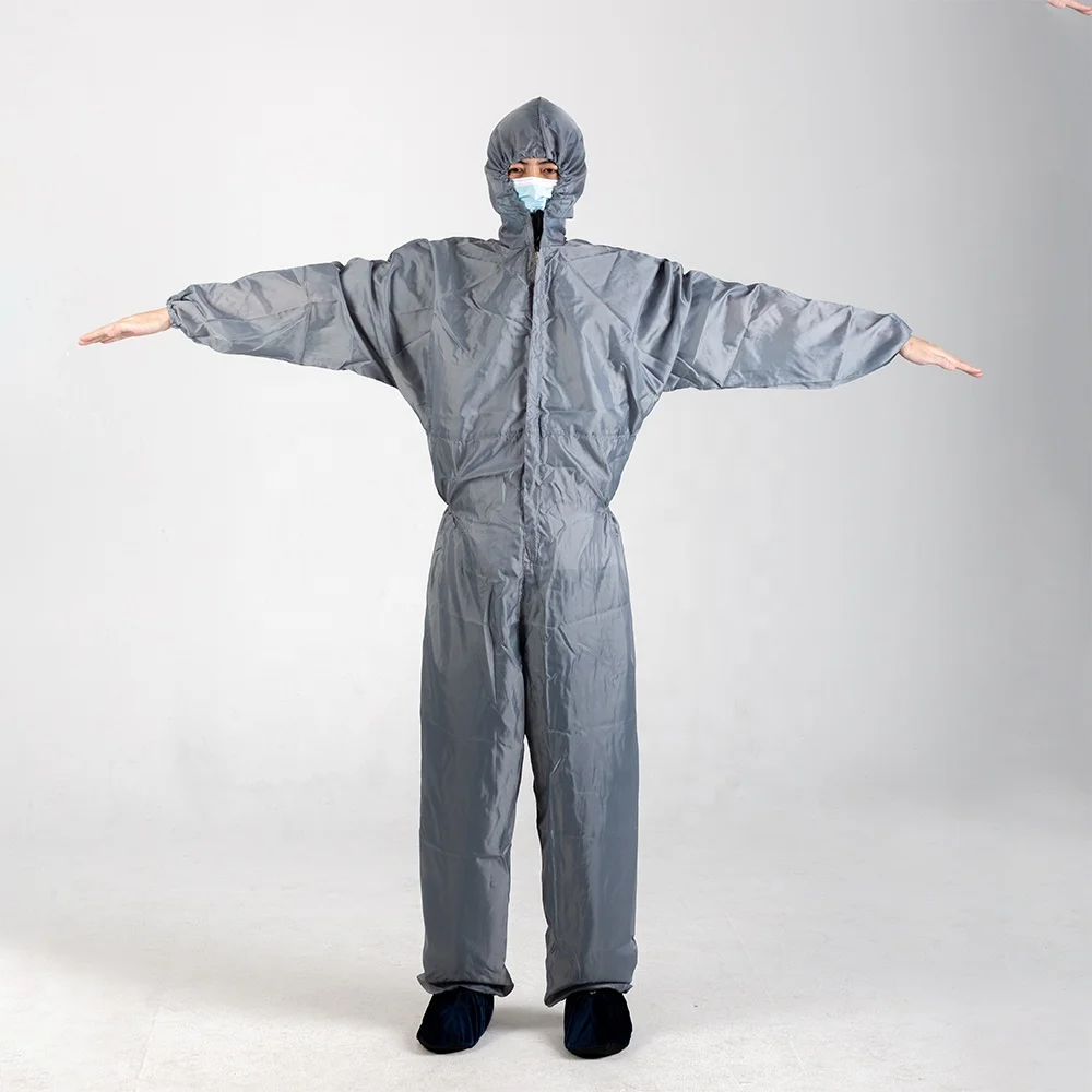 Grey Reusable All Purpose China factory wholesale clean room clothes For protection anti static suit coverall suits