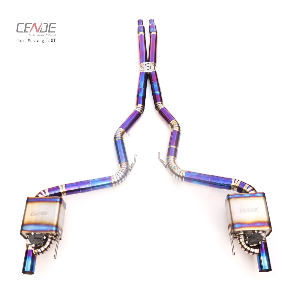 Customized 76 mm Performance titanium pipe  system 2.3 t exhaust for ford mustang exhaust 5.0 T