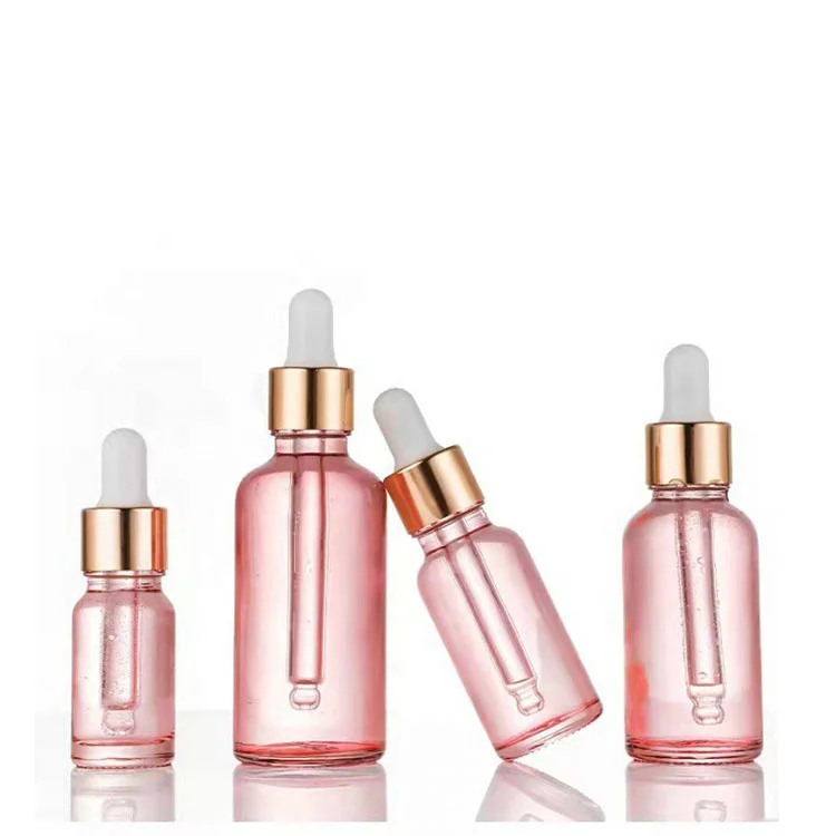 Alibaba hot selling custom size pink glass dropper bottle with delicate gift box