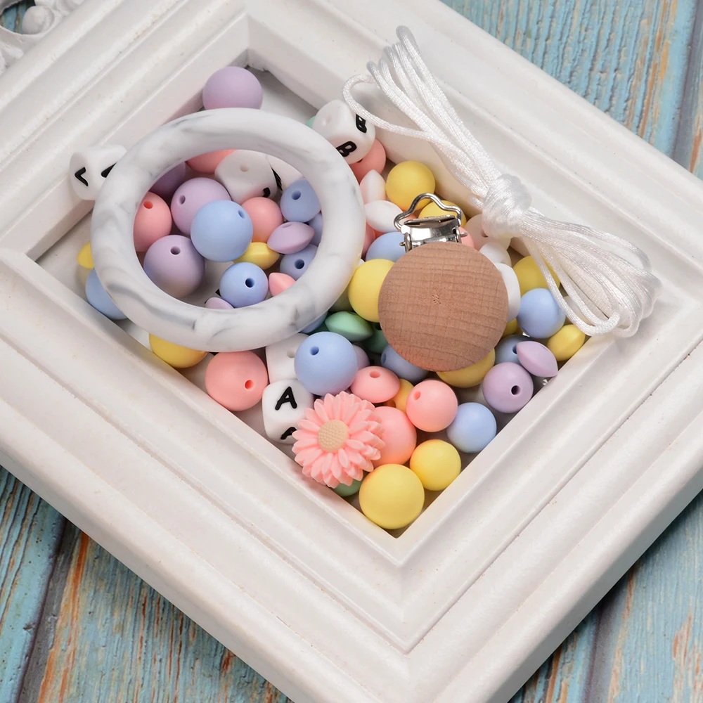 Bulk Food Grade Silicone Beads Wholesale Multi-color BPA Free Custom Silicone Beads Set For Baby Pacifier Bracelet