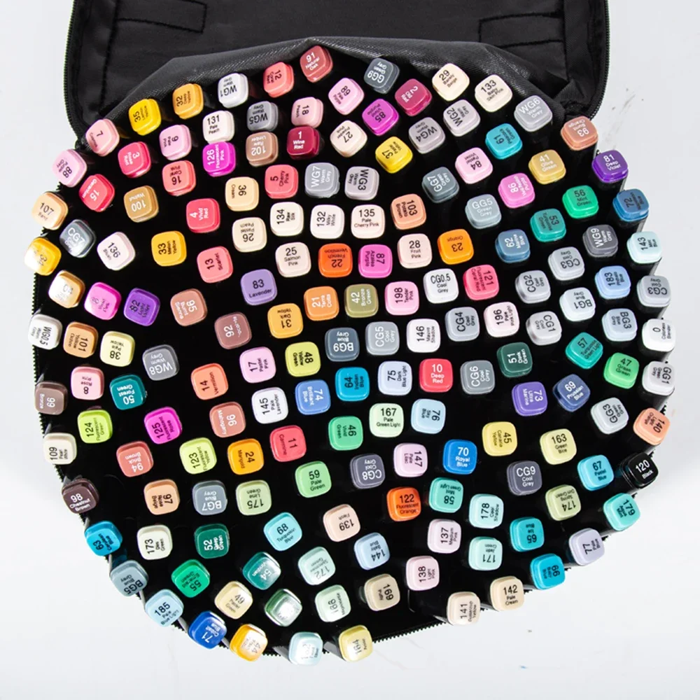 168 Colors Markers Dual Brush Pens Marker Double Tipped Round + Chisel Tips Sketch Art Drawing Markers For Artist Kids Adults