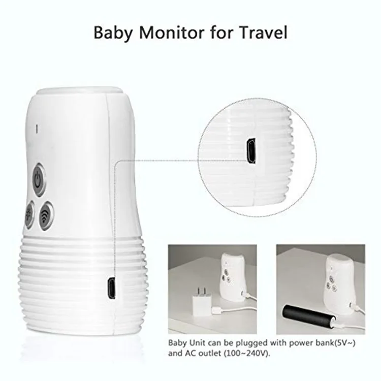 New product 2.4Ghz Wireless Baby Monitor Small Portable Audio Baby Monitor Two-way Audio Function Intercom Cute Baby Monitor