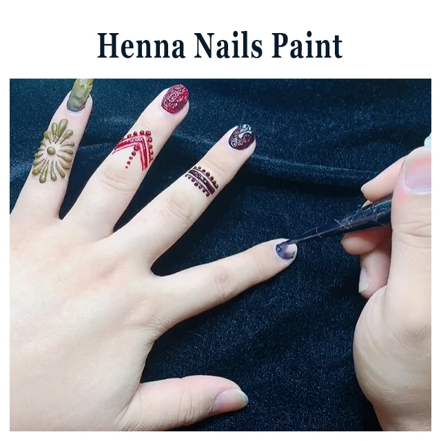 Custom 15ml halal muslim fingers henna tint nails stain in cosmetic bottles
