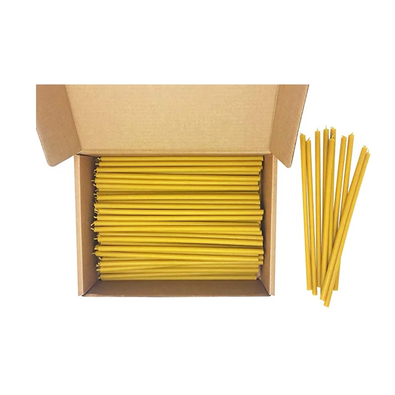 Decorative Tall Thin Pure Beeswax Candles for Church Prayer, Smokeless No Drip Honey Scented Taper Candles For Birthday Home